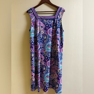 Talbots Multicolor Paisley Midi Dress 1X Pre~Loved